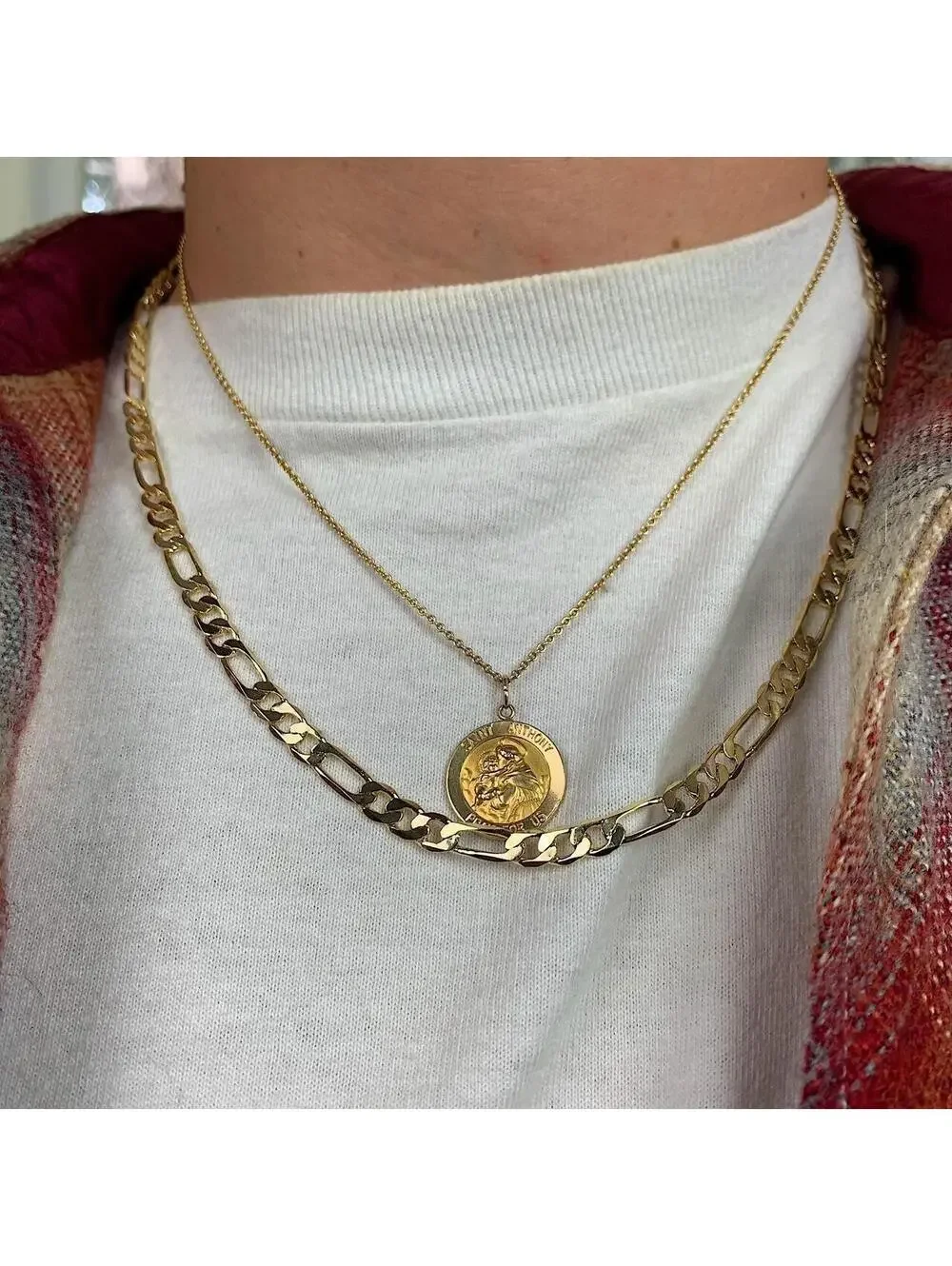 Y2k Vintage style Figaro Chain Gold Plated Stainless Steel high quality. Great